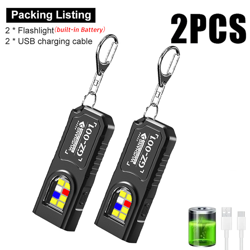 Outdoor Adventure Camp - Multifunctional Keychain Flashlight USB Rechargeable Mini