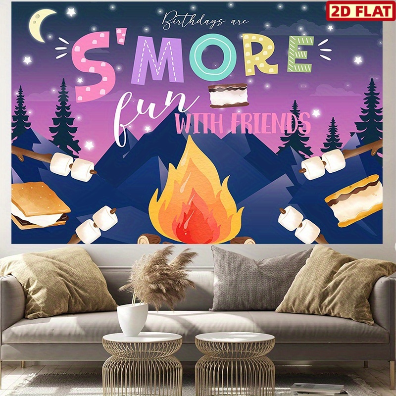 Camping Birthday Tapestry, S'm - Outdoor Adventure Birthday Party 评论和价格