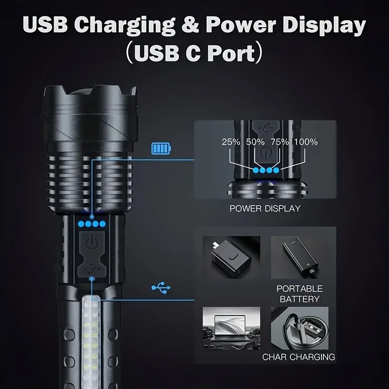 Powerful XHP50 LED Flashlight  - Outdoor Adventure Camp 评论和价格